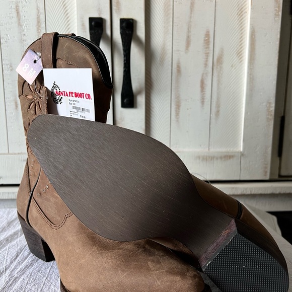 Rhinestone Studded Brown Western Cowgirl Boots - Picture 13 of 15